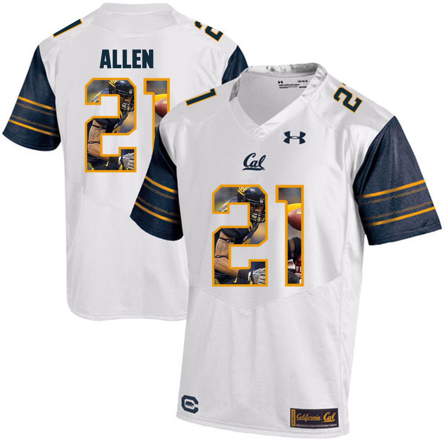 Men California Golden Bears #21 Keenan Allen White Customized NCAA Jerseys1